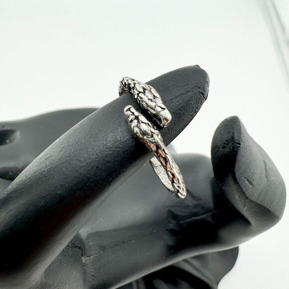 Vintage Silver Plated Snake Ring Retro Horoscope Cunning Wisdom Emo Goth Punk - Picture 1 of 7